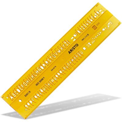 Aristo AR5301/5 Gelbe Kunststoff Buchstaben/Zahlen Schablone - Buchstaben/Zahlen Schablone Aristo AR5301/5 Gelbe Kunststoff Buchstaben/Zahlen Schablone - Buchstaben/Zahlen Schablone