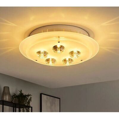 ESTO - Diamantis 40116 - Ø 330 mm - Metallo/cristallo satinato - Plafoniera ESTO - Diamantis 40116 - Ø 330 mm - Metallo/cristallo satinato - Plafoniera