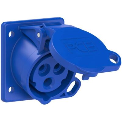 PCE Panel Socket - 16A, 3-Pole, Blue, Lockable, 230V PCE Panel Socket - 16A, 3-Pole, Blue, Lockable, 230V
