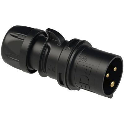PCE Turbo Shark 013-6ttx - 3-Pole Male Connector - IP44 - Black PCE Turbo Shark 013-6ttx - 3-Pole Male Connector - IP44 - Black