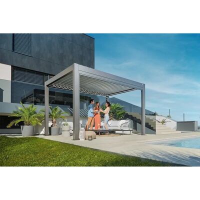 Biohort Metaal Pergola 4x3,5m - Grijze Daklamellen Biohort Metaal Pergola 4x3,5m - Grijze Daklamellen