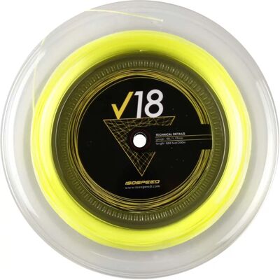 Iso-Speed V18 Tennis Saiten - 200m Gelb 1.12mm Iso-Speed V18 Tennis Saiten - 200m Gelb 1.12mm