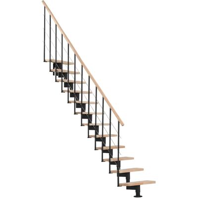 Minka Platzsparende Treppe Modell 35 - 304cm Raumhöhe - Buche Grau Minka Platzsparende Treppe Modell 35 - 304cm Raumhöhe - Buche Grau