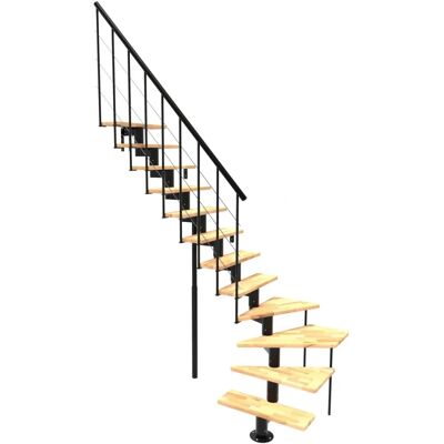 Minka Mittelholmtreppe Comfort Top Turn 37 - 312cm Geschosshöhe Buche Schwarz Minka Mittelholmtreppe Comfort Top Turn 37 - 312cm Geschosshöhe Buche Schwarz