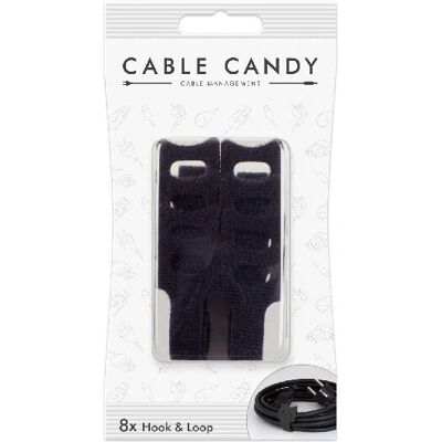 Organisateur de câbles noir Cable Candy - Attaches et étiquettes réutilisables multifonctionnels - Publicité Organisateur de câbles noir Cable Candy - Attaches et étiquettes réutilisables multifonctionnels - Publicité