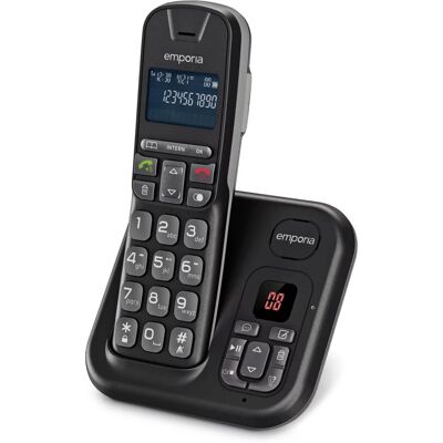 Telefono cordless DECT Emporia TH-21AB nero con segreteria Telefono cordless DECT Emporia TH-21AB nero con segreteria