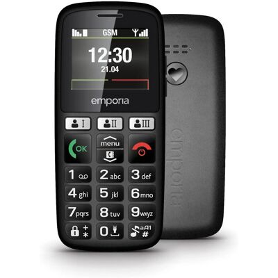 Emporia E30 Seniorenhandy - Notrufknopf - Einfach zu Bedienen - Schwarz Emporia E30 Seniorenhandy - Notrufknopf - Einfach zu Bedienen - Schwarz