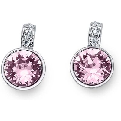 Oliver Weber Růžové Dvojité Náušnice s Krystaly Swarovski - Šperky Oliver Weber Růžové Dvojité Náušnice s Krystaly Swarovski - Šperky