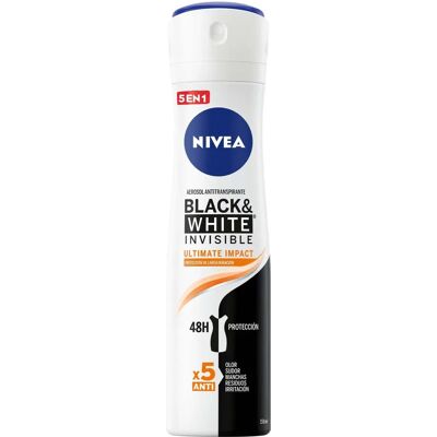 Nivea Black & White Invisible Ultimate Impact - Antyperspirant spray - 150ml Nivea Black & White Invisible Ultimate Impact - Antyperspirant spray - 150ml