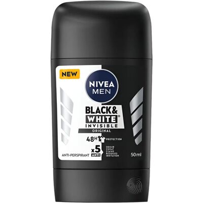 Nivea Men Black & White Invisible Antiperspirant Stick - Antiperspirant Stick Nivea Men Black & White Invisible Antiperspirant Stick - Antiperspirant Stick