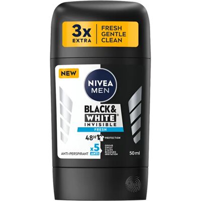 NIVEA MEN Black & White Unsichtbar Frisch Antitranspirant - 50ml NIVEA MEN Black & White Unsichtbar Frisch Antitranspirant - 50ml
