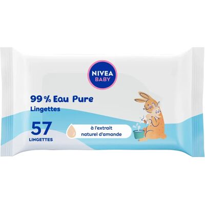 Nivea Baby Water Wipes - Hypoallergenic, 57 pcs - Baby Wipes Nivea Baby Water Wipes - Hypoallergenic, 57 pcs - Baby Wipes