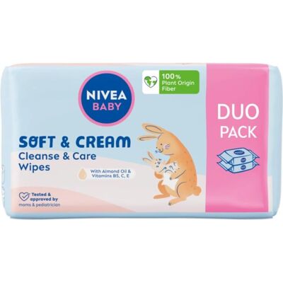 Nivea Baby Soft & Cream Feuchttücher - Hypoallergen & Umweltfreundlich Nivea Baby Soft & Cream Feuchttücher - Hypoallergen & Umweltfreundlich