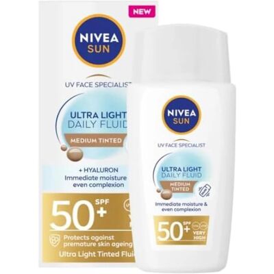 NIVEA SUN Ultra Light Nuantare Medie Loțiune SPF 50+ - Protecție solară NIVEA SUN Ultra Light Nuantare Medie Loțiune SPF 50+ - Protecție solară
