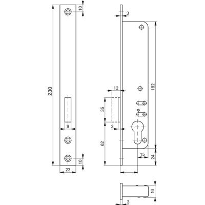 Roto 877 - Flachstulp - stal galvanizowana - Zamek do drzwi z cylindrem Roto 877 - Flachstulp - stal galvanizowana - Zamek do drzwi z cylindrem