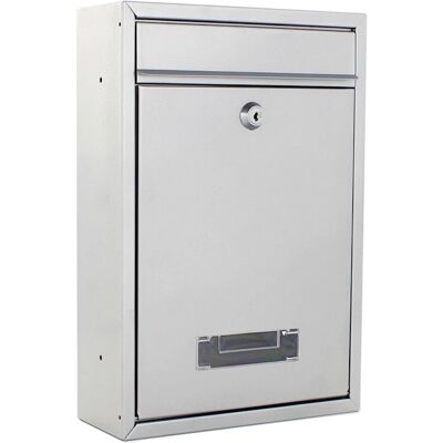 Rottner T02943 Wall-mounted Steel Silver Mailbox - Mailbox Rottner T02943 Wall-mounted Steel Silver Mailbox - Mailbox