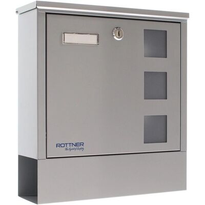 Rottner Tresor Lago - Briefkasten, silber, Stahl, 30,5x33cm - Briefkasten Rottner Tresor Lago - Briefkasten, silber, Stahl, 30,5x33cm - Briefkasten