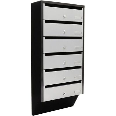 Boîte aux lettres murale en acier Rottner T06368 - Noir, gris clair Boîte aux lettres murale en acier Rottner T06368 - Noir, gris clair