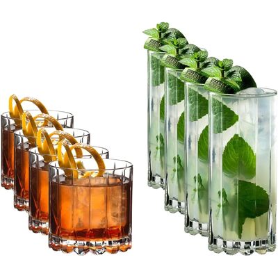 Riedel Glassware Set - Rocks & Highball - 8 pcs, Clear Riedel Glassware Set - Rocks & Highball - 8 pcs, Clear