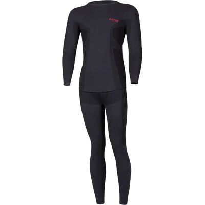 Conjunto de ropa interior funcional de lana merina negra 2XL-3XL Conjunto de ropa interior funcional de lana merina negra 2XL-3XL