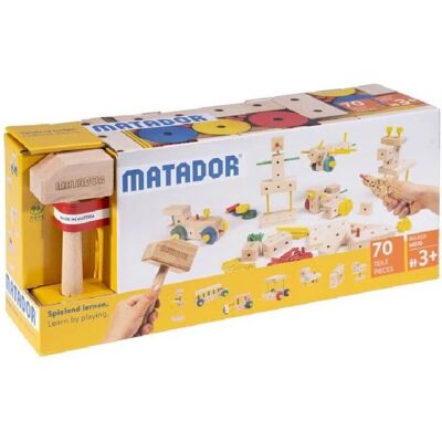 Matador M070 Zestaw Konstrukcyjny z Drewna - 70 Elementów - Kreatywna Zabawa dla Dzieci Matador M070 Zestaw Konstrukcyjny z Drewna - 70 Elementów - Kreatywna Zabawa dla Dzieci