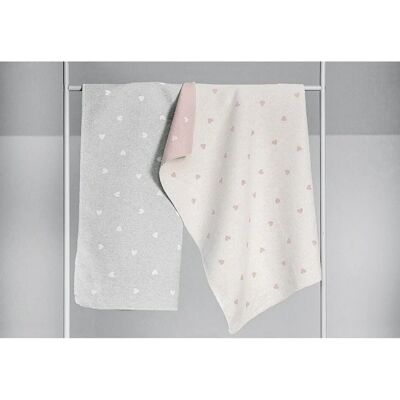 FUSSENEGGER Babydecke - Herzen Allover Weich Baumwolle Viskose FUSSENEGGER Babydecke - Herzen Allover Weich Baumwolle Viskose