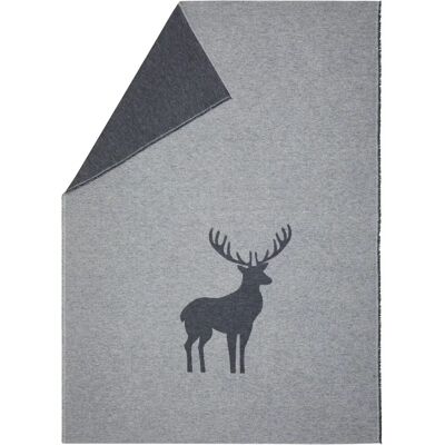 David Fussenegger Ecru/Grau Hirsch Muster Decke - Decke David Fussenegger Ecru/Grau Hirsch Muster Decke - Decke