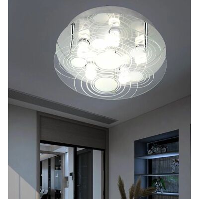 Plafoniera Satinata 6 Fiamme - Globo Plafoniera Satinata 6 Fiamme - Globo