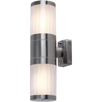 Globo Stainless Steel Outdoor Wall Light - E27 - 2 Lamps Globo Stainless Steel Outdoor Wall Light - E27 - 2 Lamps