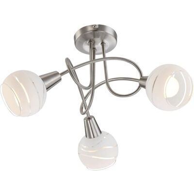 GLOBO 54341-3 LED Deckenleuchte - Satin Glas & Nickel Finish GLOBO 54341-3 LED Deckenleuchte - Satin Glas & Nickel Finish