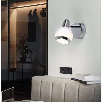 Globo - 56038-1 - Anello cromato - Vetro opale - Wall lamp Globo - 56038-1 - Anello cromato - Vetro opale - Wall lamp