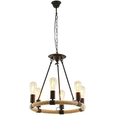 Lampadario a sospensione Ulleu di Globo Lighting - 6 E27 - Nero - Illuminazione Interna Lampadario a sospensione Ulleu di Globo Lighting - 6 E27 - Nero - Illuminazione Interna