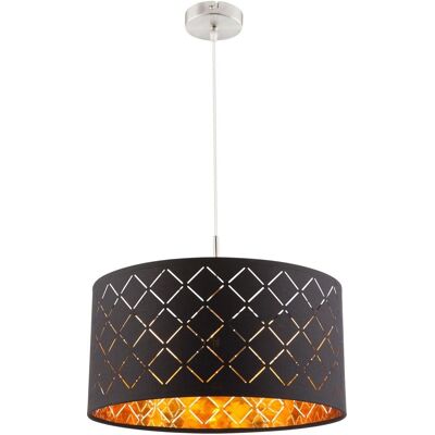Globo Clarke Pendelleuchte - E27, 40cm, Schwarz/Nickel Globo Clarke Pendelleuchte - E27, 40cm, Schwarz/Nickel