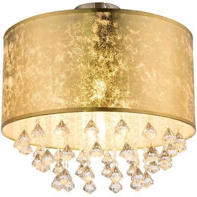Luce da Soffitto Globo - Paraluce in Tessuto Dorato - Angolo di Luce Regolabile Luce da Soffitto Globo - Paraluce in Tessuto Dorato - Angolo di Luce Regolabile