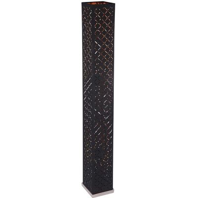 Lampa podłogowa nikiel Globo - 2 E27 - Czarny Tekstyl - 118cm - Lampa Podłogowa Lampa podłogowa nikiel Globo - 2 E27 - Czarny Tekstyl - 118cm - Lampa Podłogowa