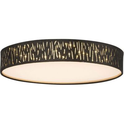Plafonnier Globo - LED 24W, Tissu Noir, Rond - Publicité Plafonnier Globo - LED 24W, Tissu Noir, Rond - Publicité