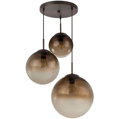 Lámpara colgante marrón Globo Lighting - 3 esferas de vidrio - 51x120 cm Lámpara colgante marrón Globo Lighting - 3 esferas de vidrio - 51x120 cm