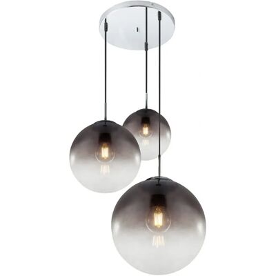 Lámpara de suspensión de vidrio ahumado Globo 3 luces - Iluminación interior Lámpara de suspensión de vidrio ahumado Globo 3 luces - Iluminación interior