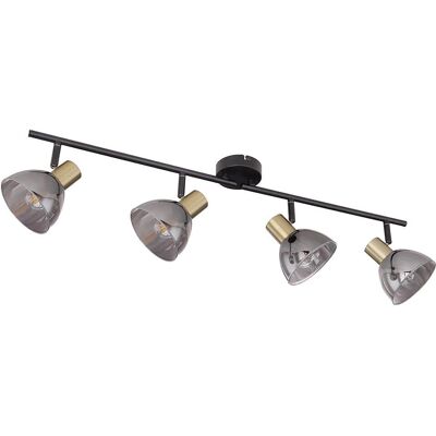 Globo Lighting JAY Black Movable 4-Lamp Lighting Rail Globo Lighting JAY Black Movable 4-Lamp Lighting Rail