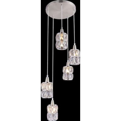 Stropní svítidlo GLOBO Wolli - 5 E14, Moderní Design, Křišťálové Detaily Stropní svítidlo GLOBO Wolli - 5 E14, Moderní Design, Křišťálové Detaily