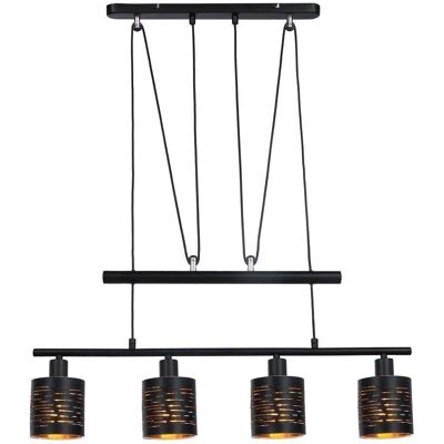 Suspension Globo Tunno en Métal Noir - Moderne 4-Lampes - Publicité Suspension Globo Tunno en Métal Noir - Moderne 4-Lampes - Publicité