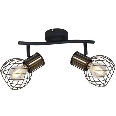 Globo Lighting Argusto Hängeleuchte - 2 E27, Schwarz & Gold Globo Lighting Argusto Hängeleuchte - 2 E27, Schwarz & Gold