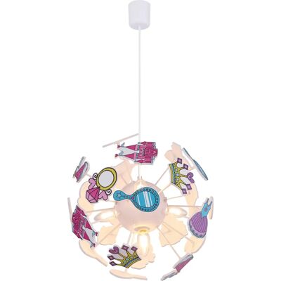Lámpara colgante infantil Globo Castillo y Corona - Decoración habitación infantil Lámpara colgante infantil Globo Castillo y Corona - Decoración habitación infantil