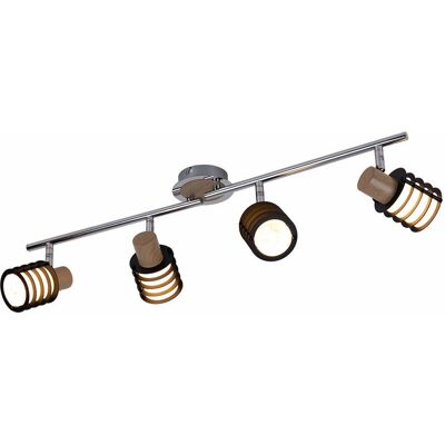 Lampada da Soffitto Globo - Spot regolabile con vetro e legno - E14 - 70cm Lampada da Soffitto Globo - Spot regolabile con vetro e legno - E14 - 70cm