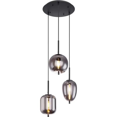 Lampada a sospensione Globo Blacky - Vetro Fumato, 3 E14, 120cm Lampada a sospensione Globo Blacky - Vetro Fumato, 3 E14, 120cm