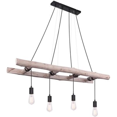 Globo Vintage Pendant Lamp - Natural, Wooden Ladder, E27 - Pendant Light Globo Vintage Pendant Lamp - Natural, Wooden Ladder, E27 - Pendant Light