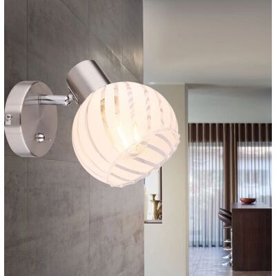 Applique a parete Globo Lighting Willy metallo nichel E27 Applique a parete Globo Lighting Willy metallo nichel E27