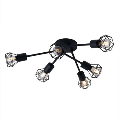 Lámpara de Techo de Metal Negro Globo Lighting Xara I - 6 E14 - 63cm Lámpara de Techo de Metal Negro Globo Lighting Xara I - 6 E14 - 63cm
