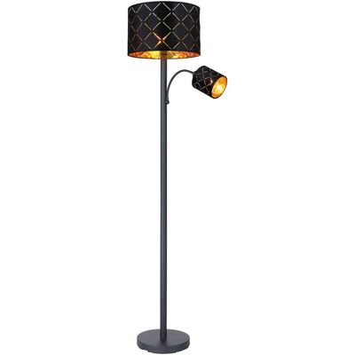 Globo Lighting Sunna Stehlampe - Schwarz - Samtumschirme - E27/E14 - 162cm Globo Lighting Sunna Stehlampe - Schwarz - Samtumschirme - E27/E14 - 162cm