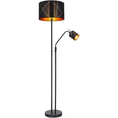 Lámpara de pie Globo Bemmo negra - ajustable, decorativa, E27/E14 Lámpara de pie Globo Bemmo negra - ajustable, decorativa, E27/E14